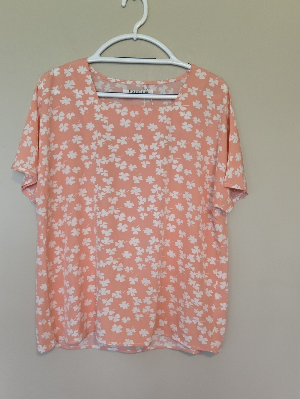 Pink Floral Short-Sleeve Womens Top